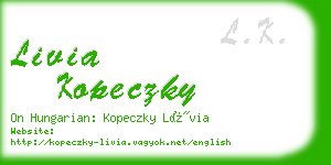 livia kopeczky business card